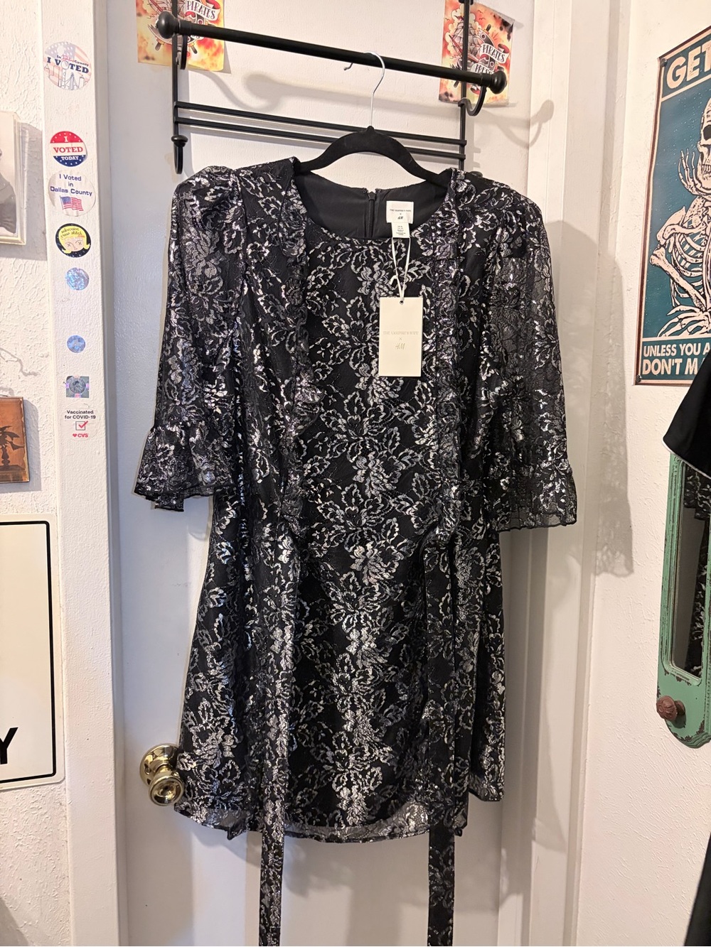 The Vampire’s Wife x H&M- size XL black/silver lace mini. NWT